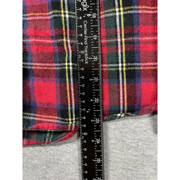 LL Bean Flannel Shirt Womens‎ Size M Petite Long Sleeve Button Down Plaid Red - Picture 5 of 5